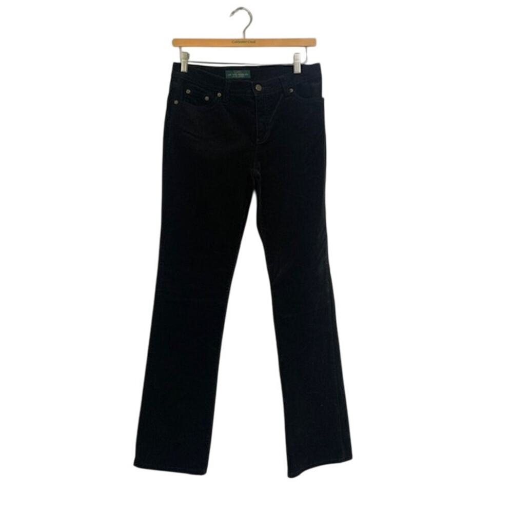 LAUREN JEANS CO Black Soft Classic Corduroy Straight Jeans | 4